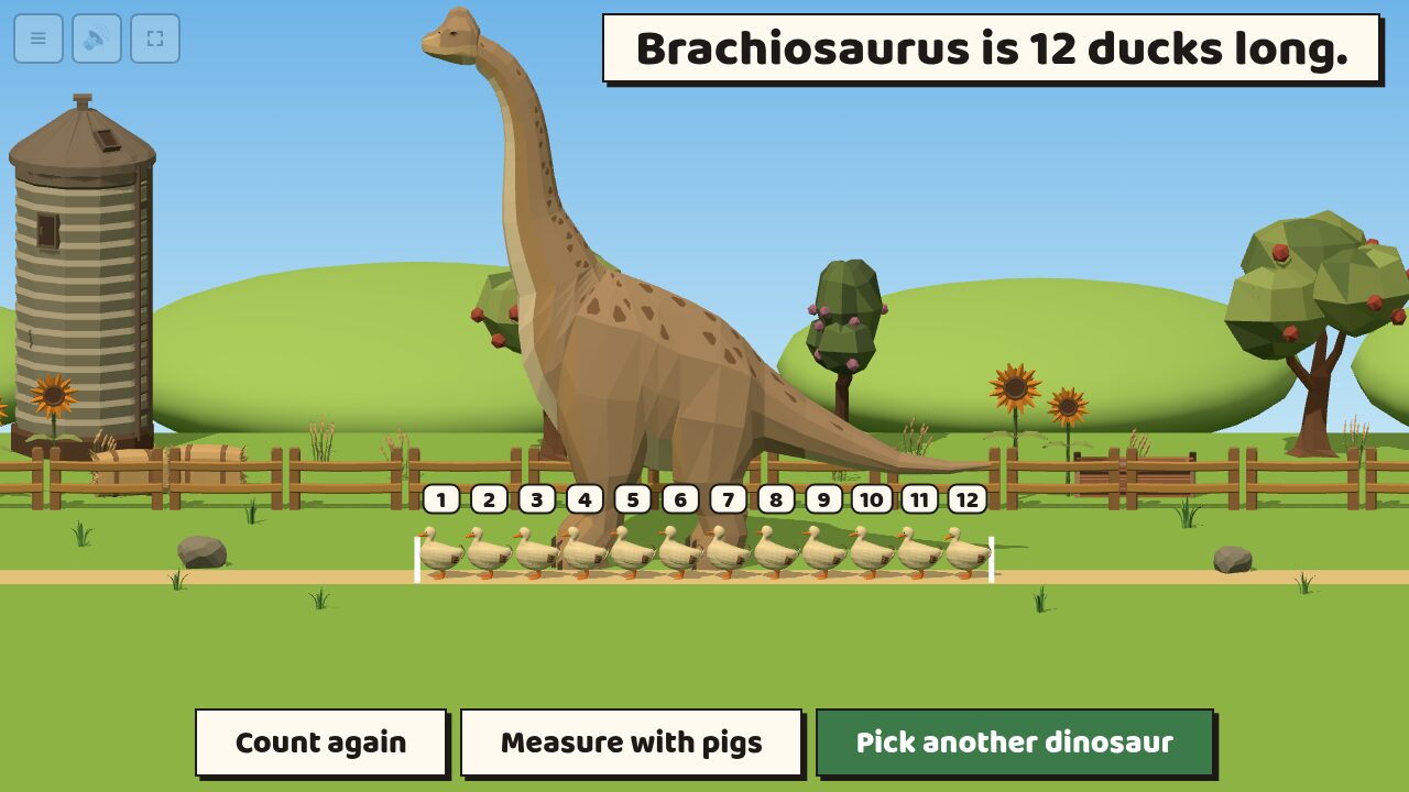 Brachiosaurus is 12 ducks long
