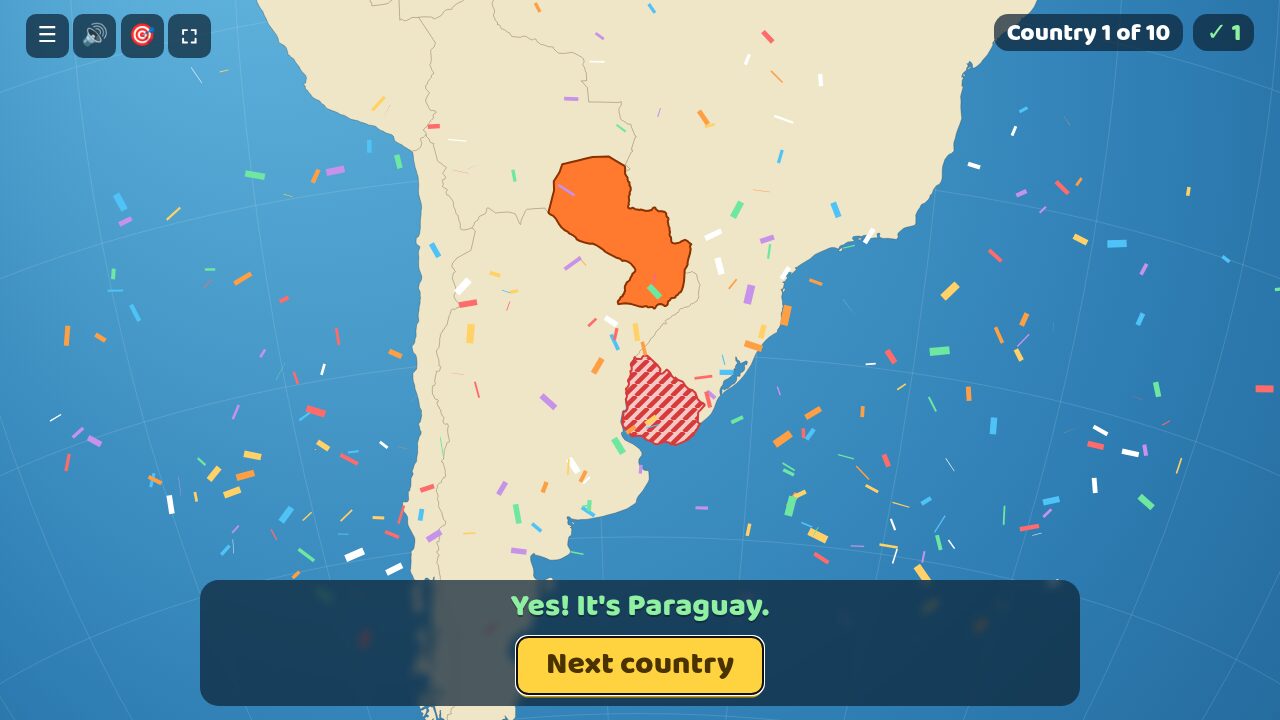 Yes! It's Paraguay, with confetti