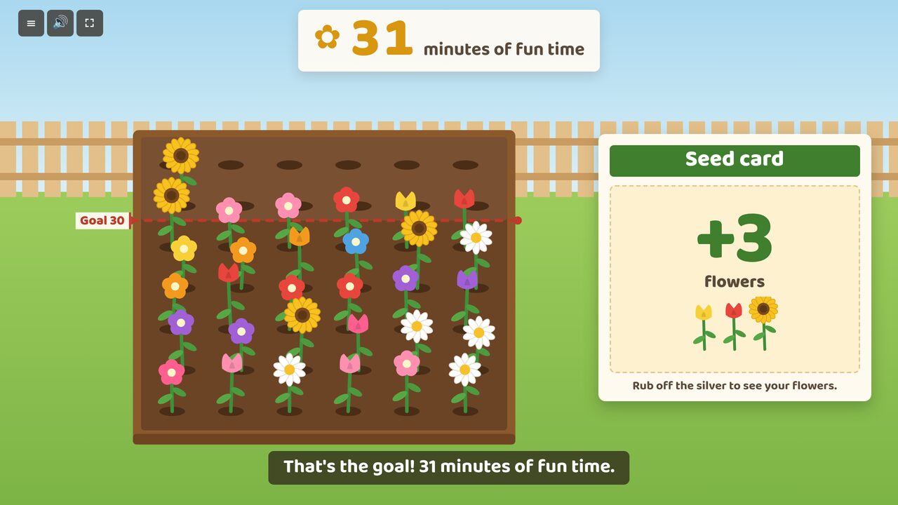 The flowers pass the goal line: 31 minutes of fun time